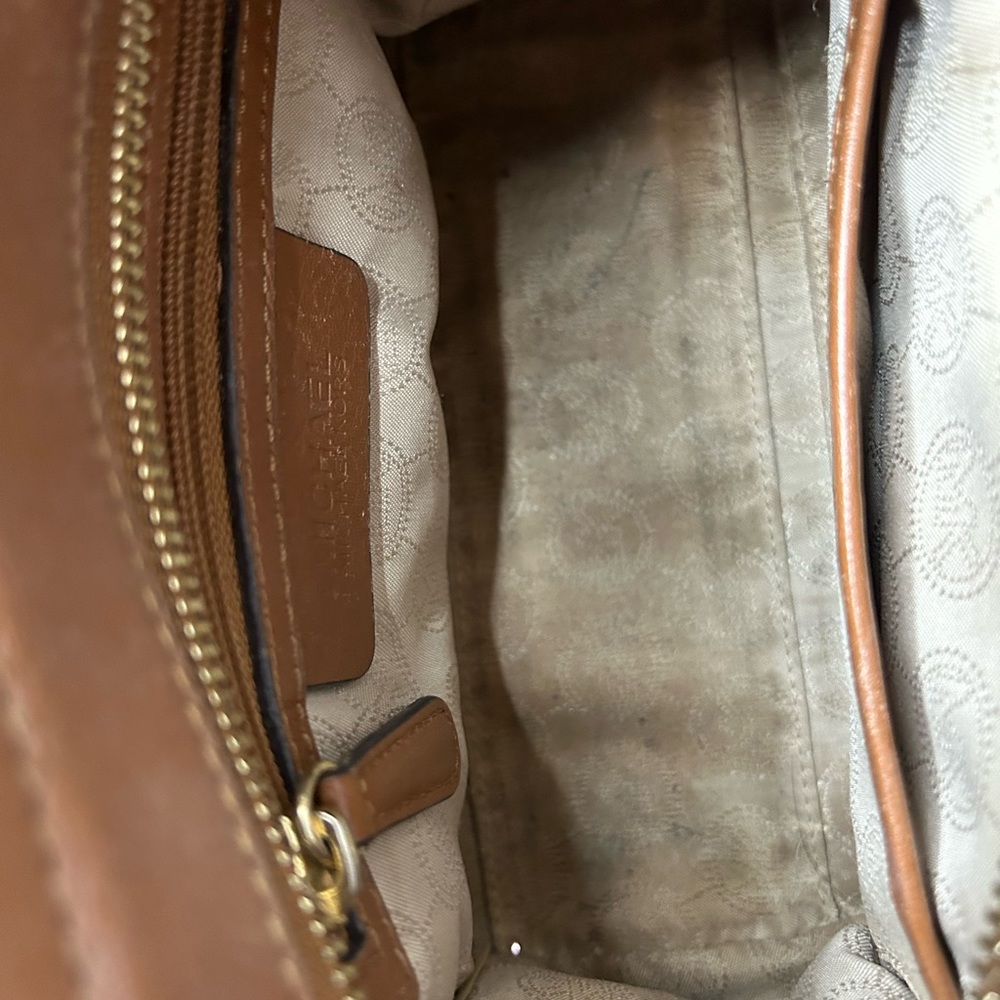 Michael Kors Brown Crossbody.  Worn, but still looks good. - Picture 11 of 11